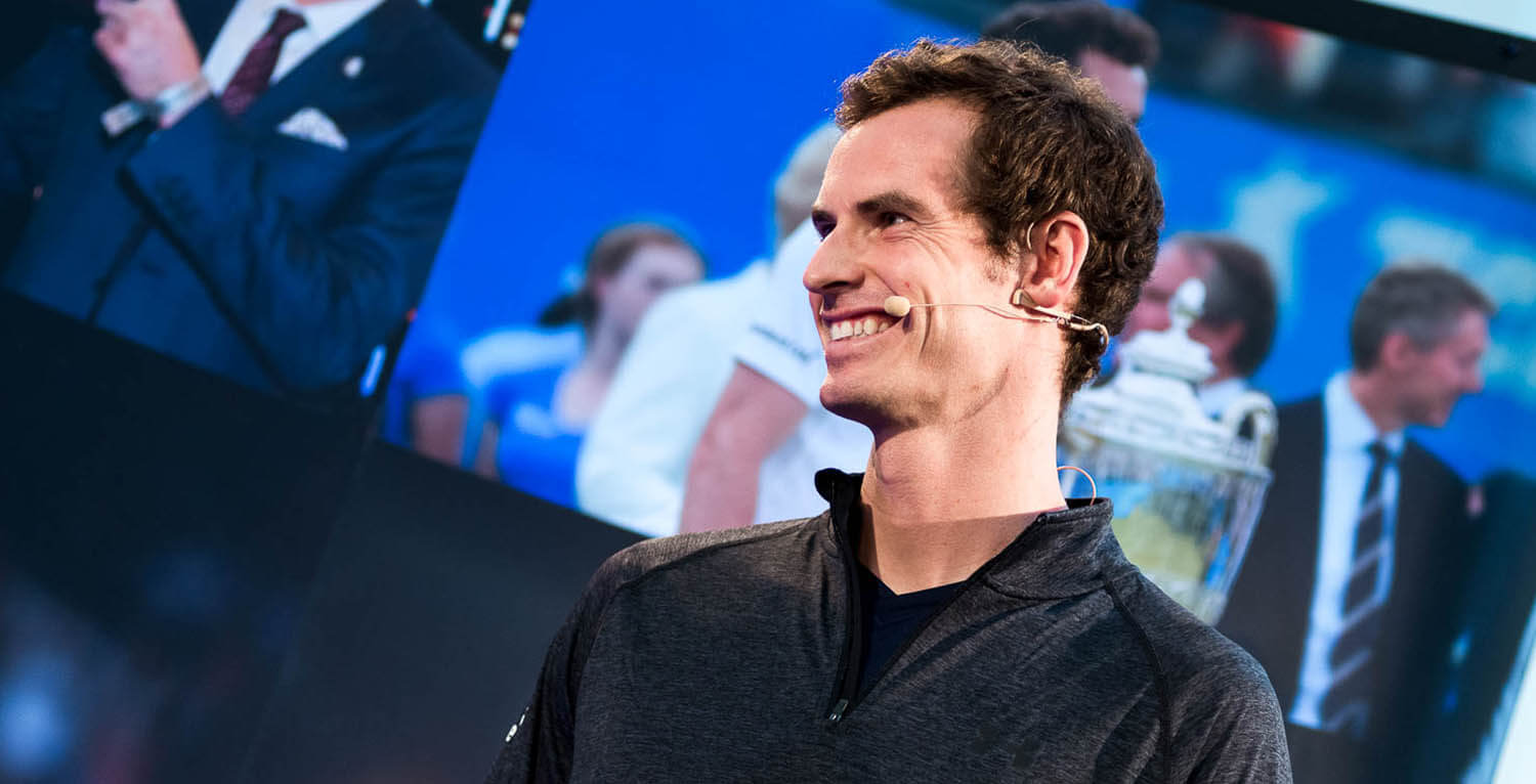 Corporate photography - Andy Murray speaking at a Standard Life event