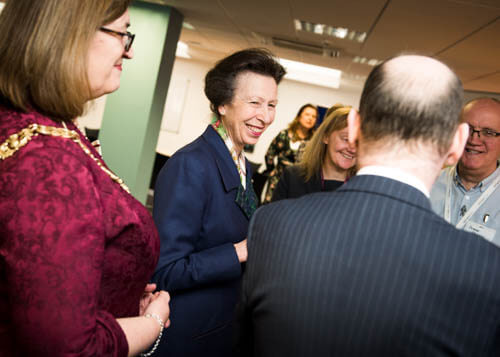 Princess Royal meeting with staff at a charity event